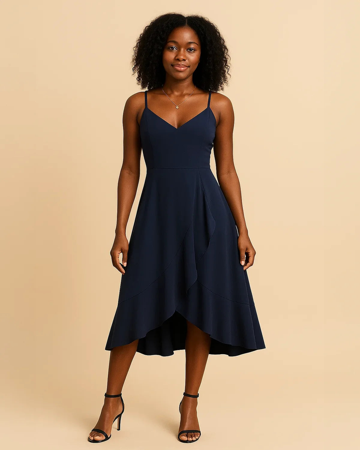 Navy Blue Midi Dress