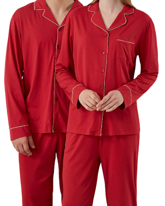 Bamboo Red Matching Pyjamas - Family Pajamas
