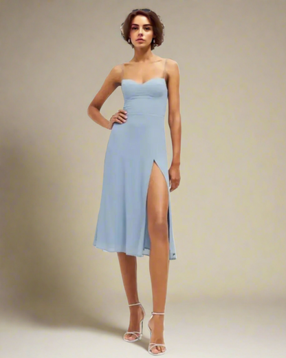 ADKN Lily Strappy Blue Midi Dress