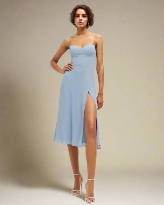 Lily Strappy Blue Midi Dress