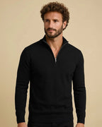 Aurelius Black Quarter-Zip Pullover | Minimalist Staple