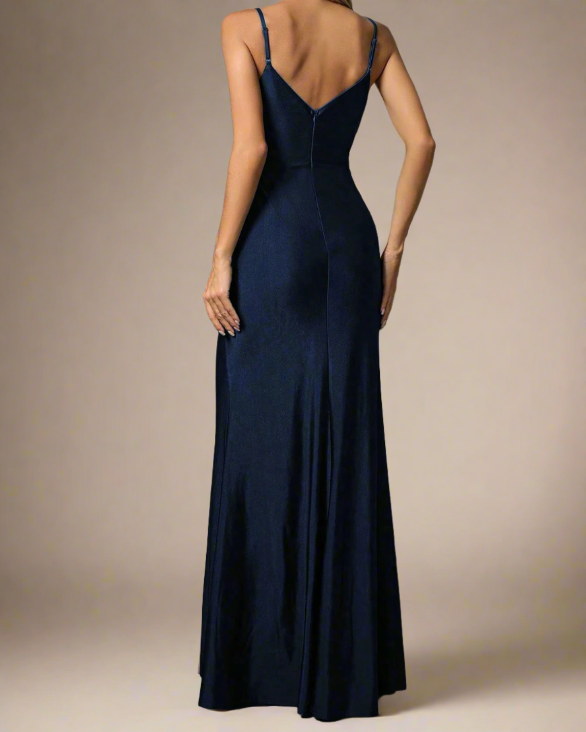 ADKN Sadie Long Elegant Navy Blue Dress