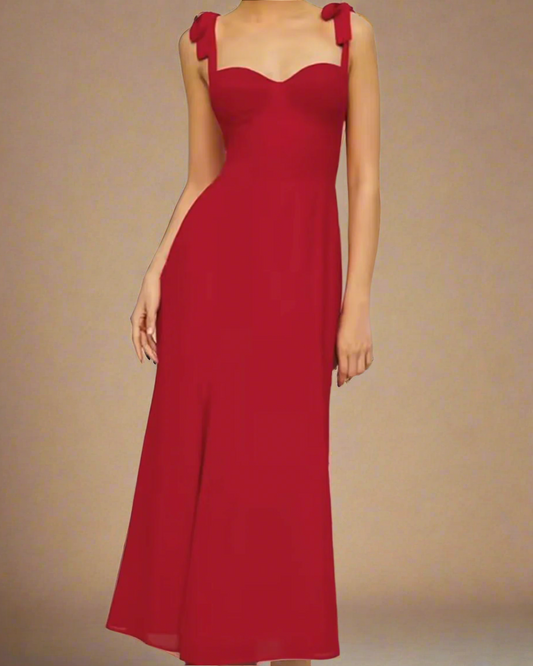 Scarlett Red Midi Sweetheart Dress