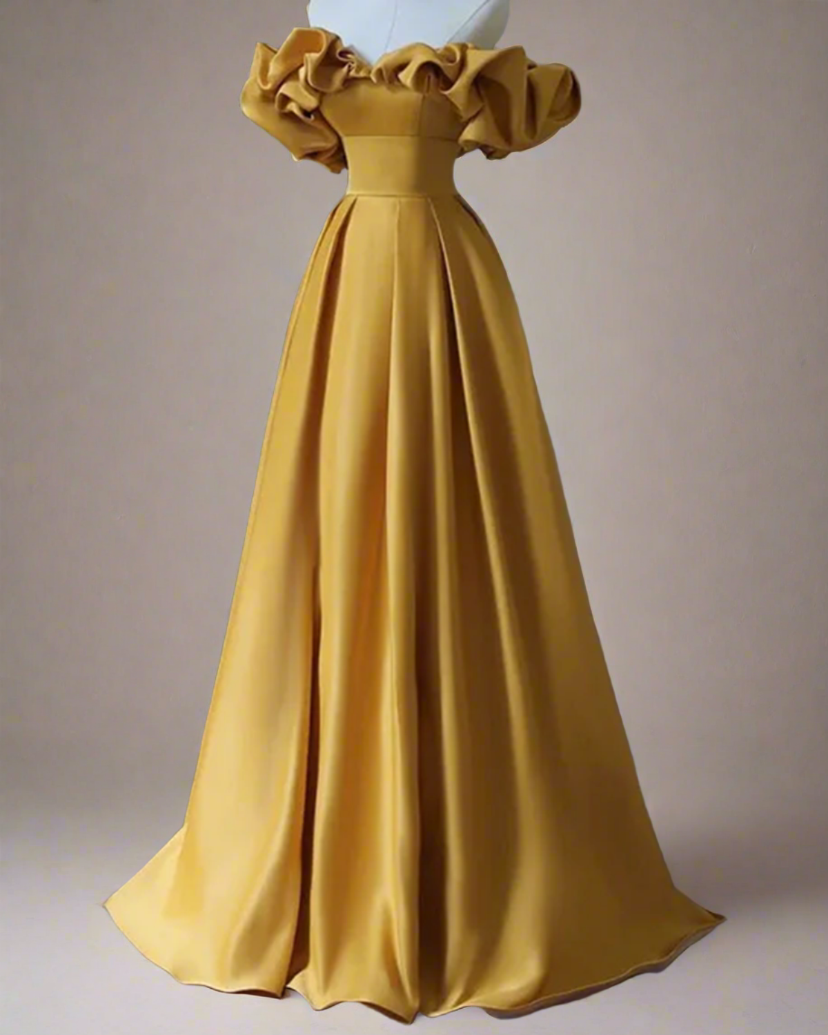 ADKN Aria Yellow Strapless Bardot Ball Gown