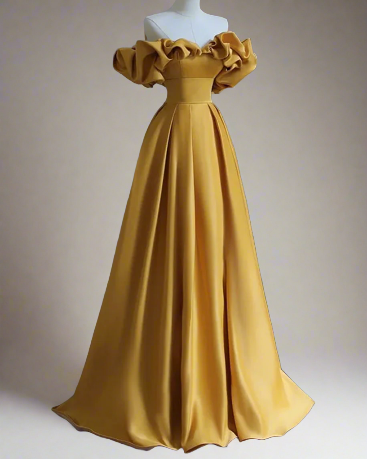 ADKN Aria Yellow Strapless Bardot Ball Gown