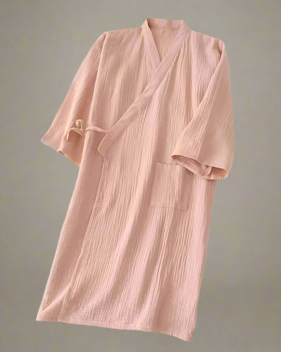 Kimono Dressing Gown - Japanese Inspired Cotton Robe