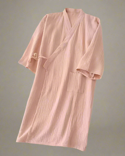 Kimono Dressing Gown - Japanese Inspired Cotton Robe