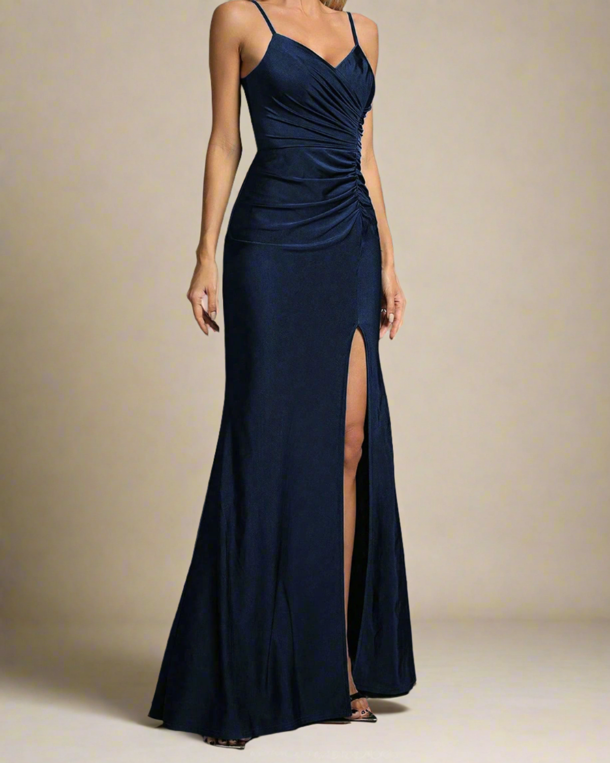 ADKN Sadie Long Elegant Navy Blue Dress