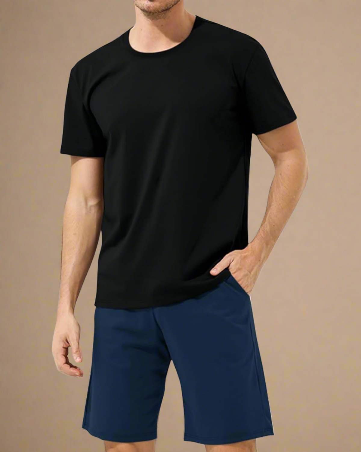 ADKN Modal Men Shorts Pyjamas S-M / Black + Navy