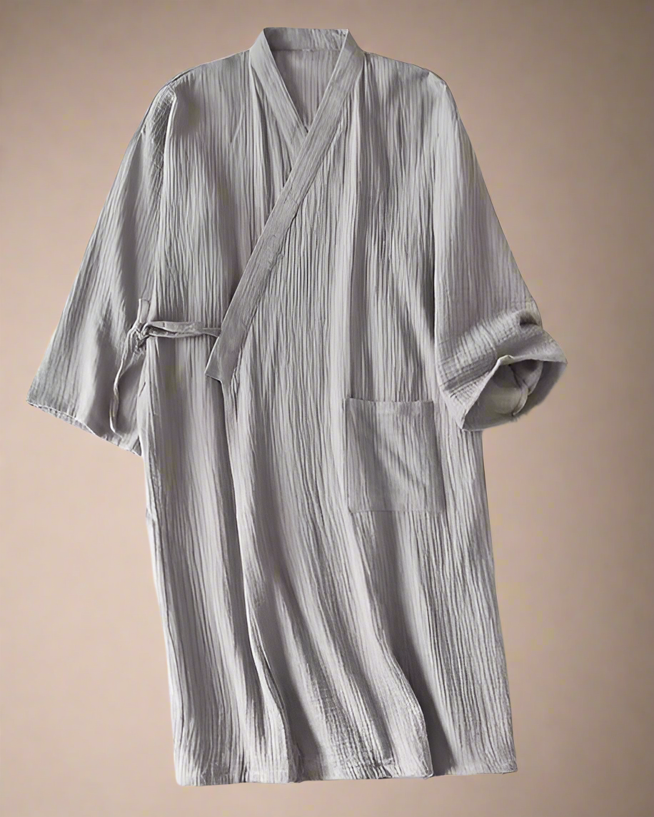 Kimono Dressing Gown - Japanese Inspired Cotton Robe