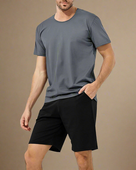 ADKN Modal Men Shorts Pyjamas S-M / Grey + Black