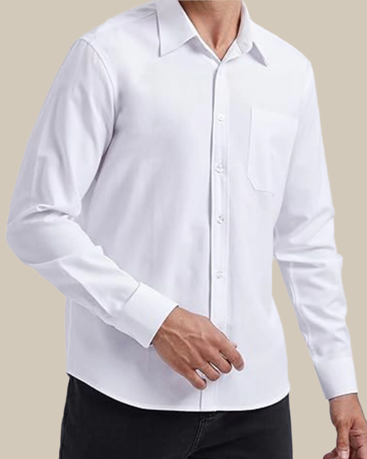 Men Classic Oxford Shirt - Long Sleeve Cotton Button-Down