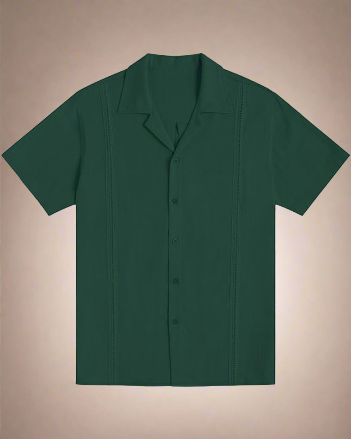 Men Guayabera Short Sleeve Cuban Shirt in Green