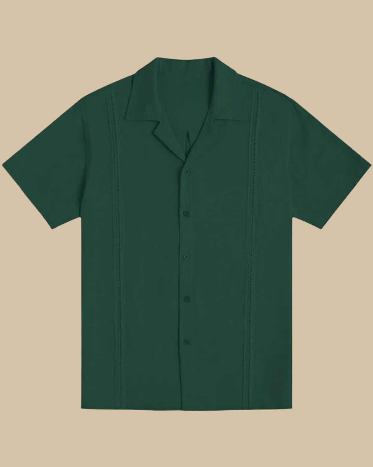 ADKN Men Guayabera Short Sleeve Cuban Shirt in Green