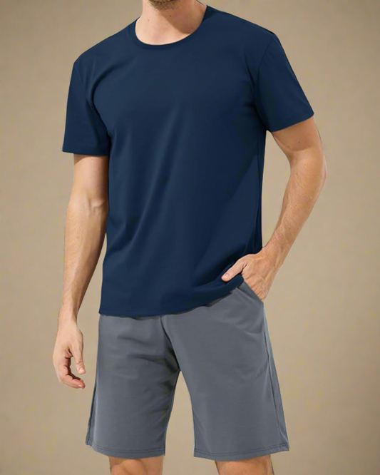 ADKN Modal Men Shorts Pyjamas S-M / Navy + Grey