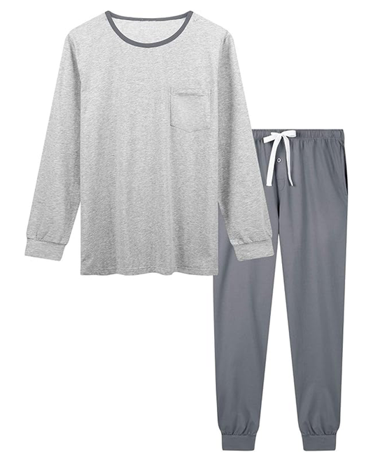 ADKN Men Cotton Pyjamas Loungewear Set S-M / Gray