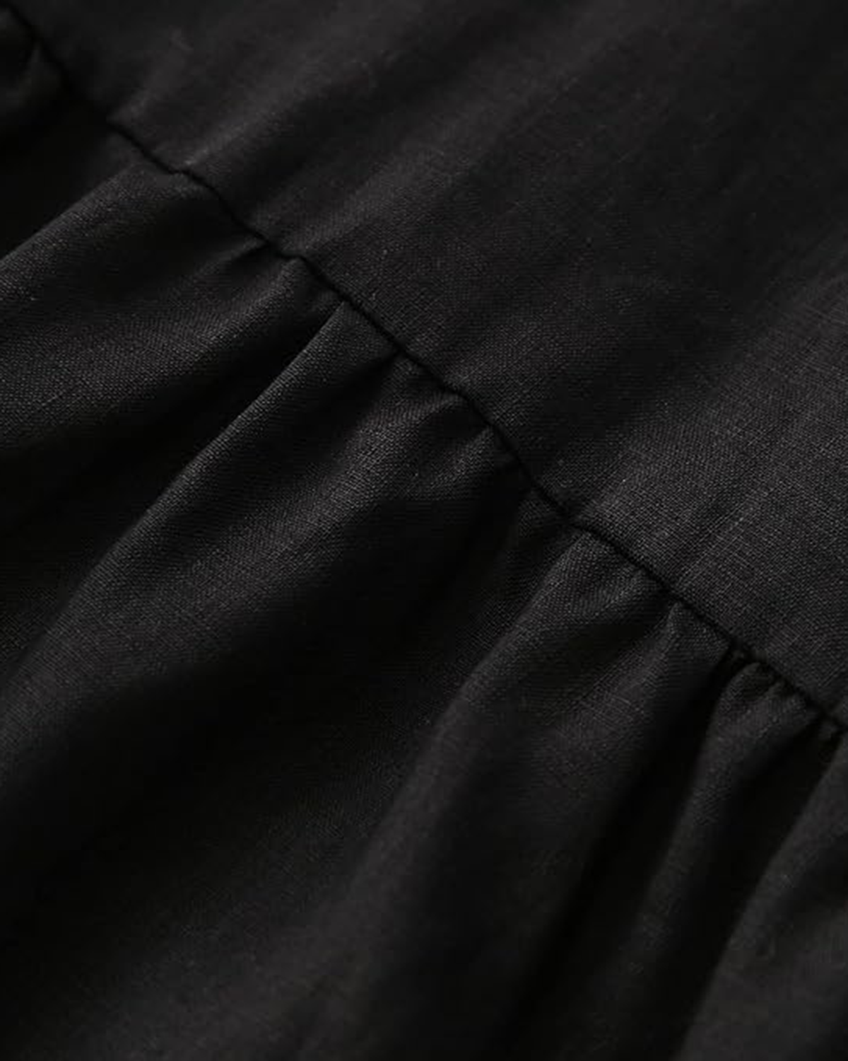 Brisa Black Long Linen Dress