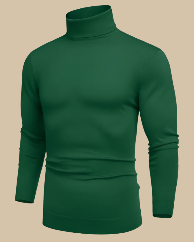 Men Viscose Slim Fit Turtleneck