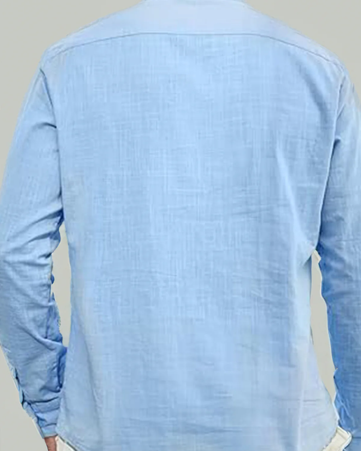 Men Collarless Henley Cotton Shirt