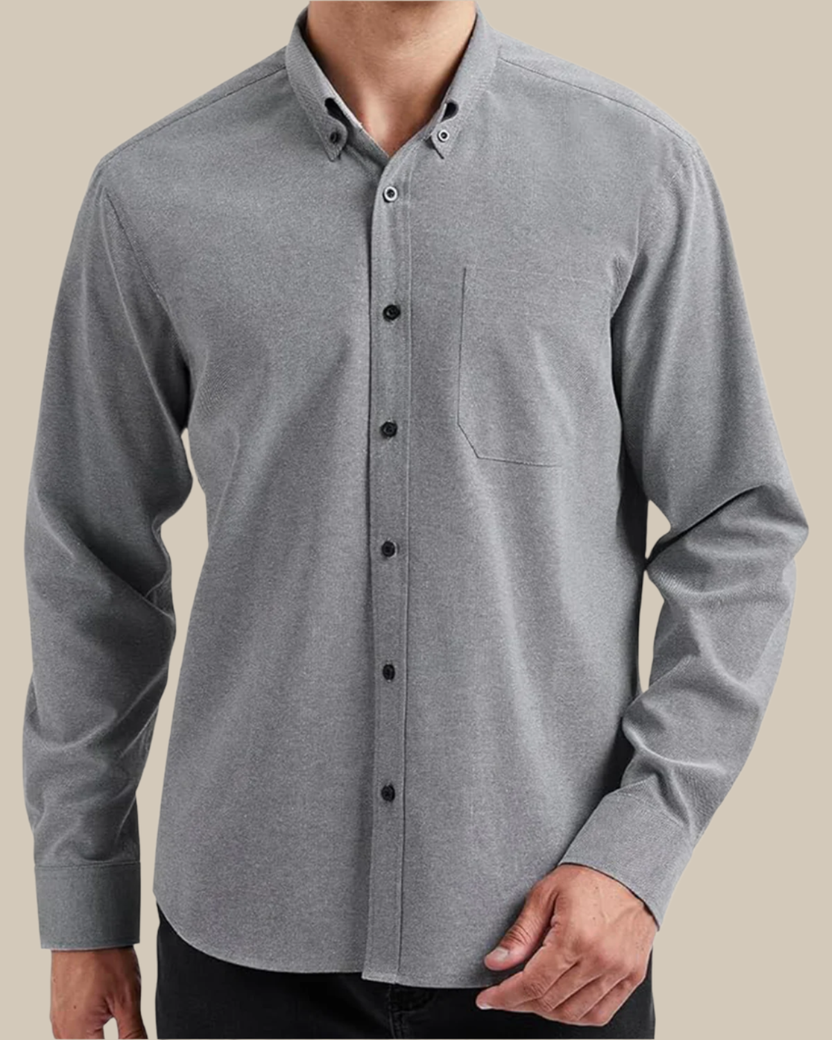 Men Classic Oxford Shirt - Long Sleeve Cotton Button-Down