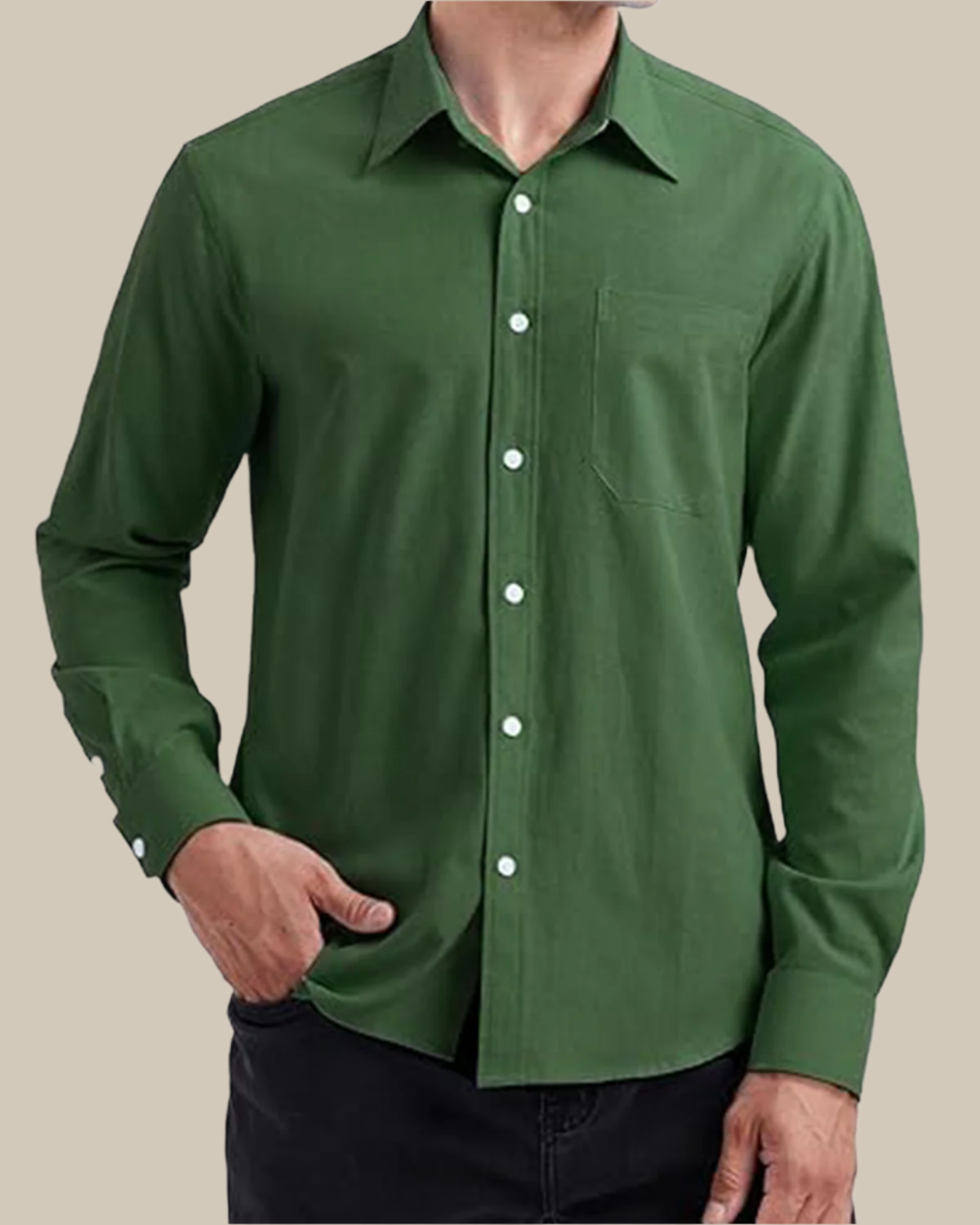 Men Classic Oxford Shirt - Long Sleeve Cotton Button-Down