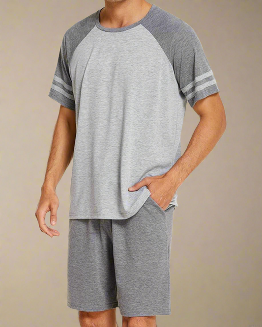 ADKN Men Raglan T-shirt and Shorts PJS Gray / S