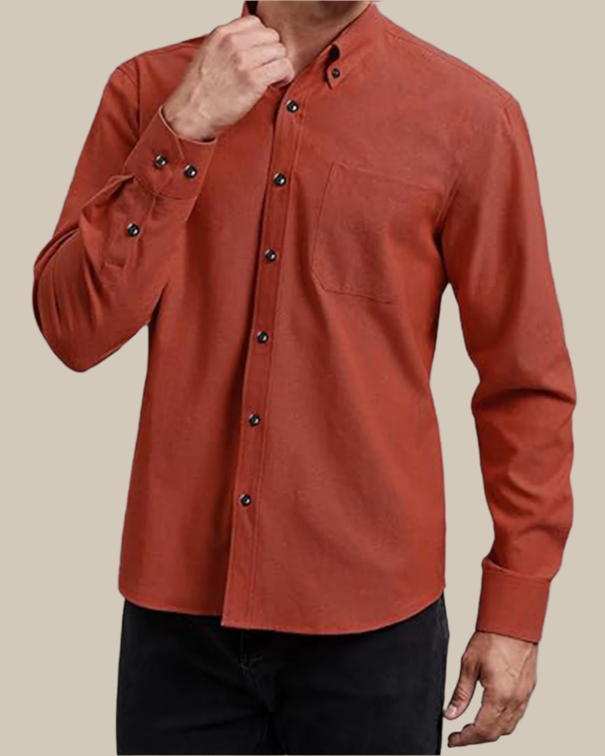 Men Classic Oxford Shirt - Long Sleeve Cotton Button-Down