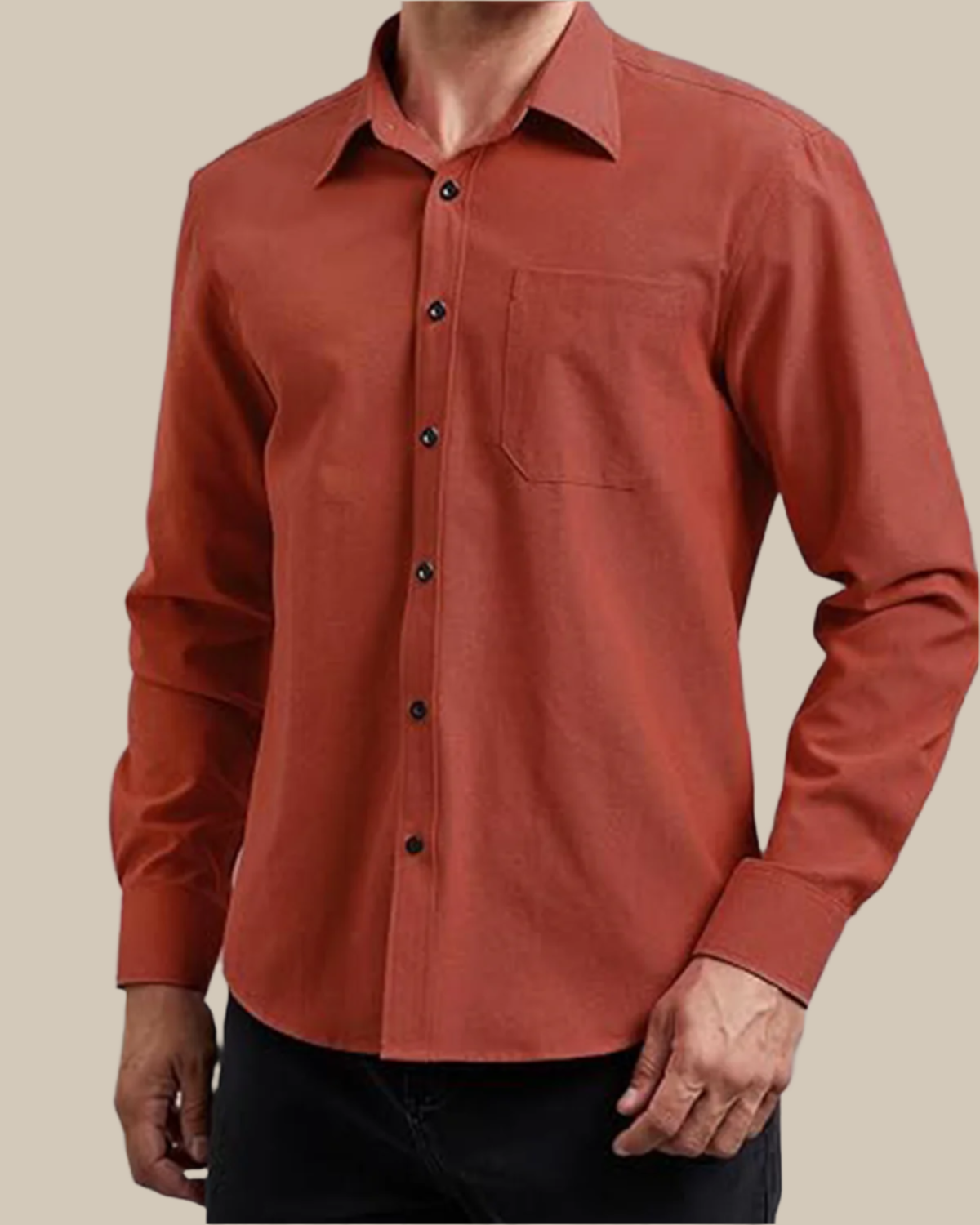 Men Classic Oxford Shirt - Long Sleeve Cotton Button-Down