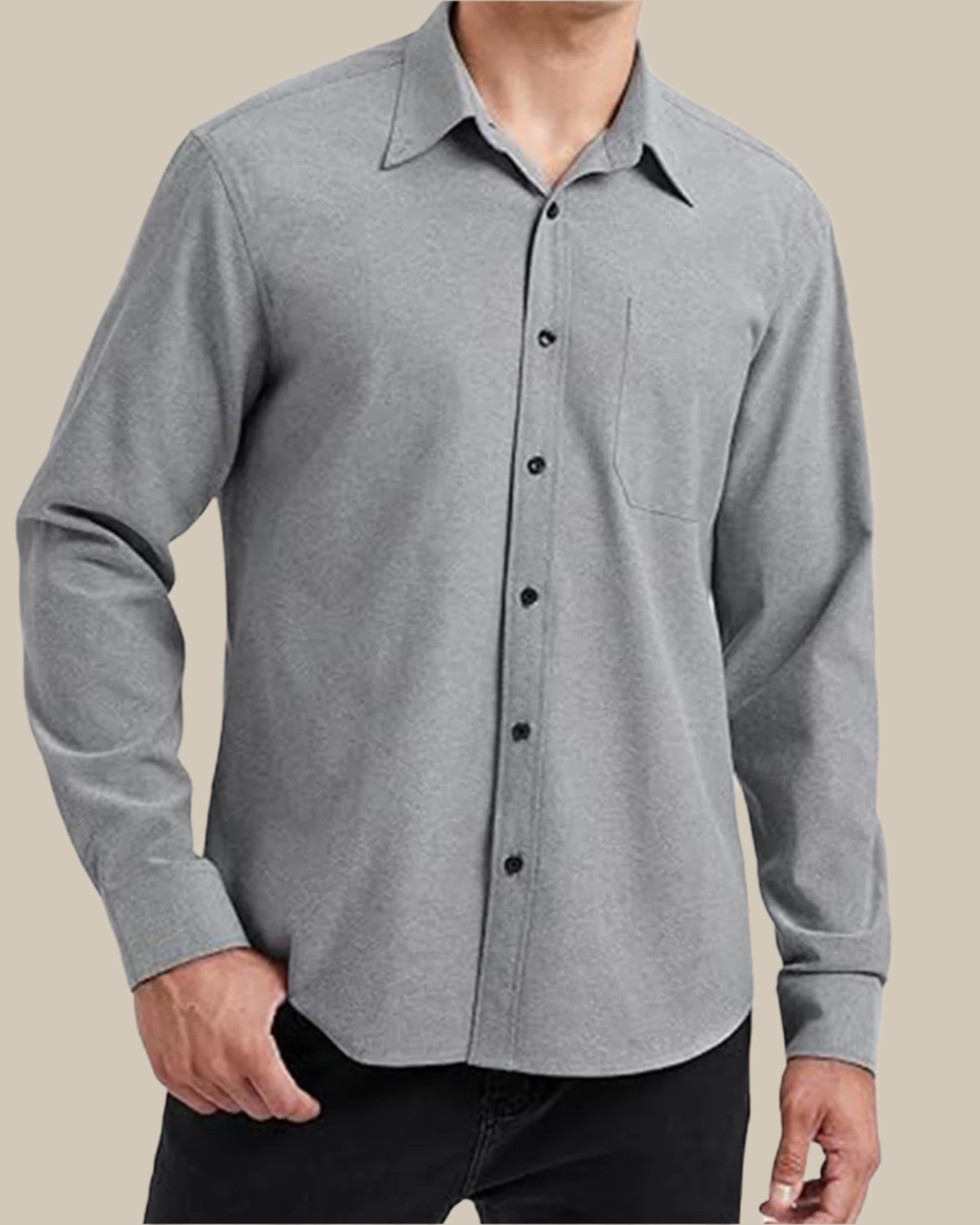 Men Classic Oxford Shirt - Long Sleeve Cotton Button-Down