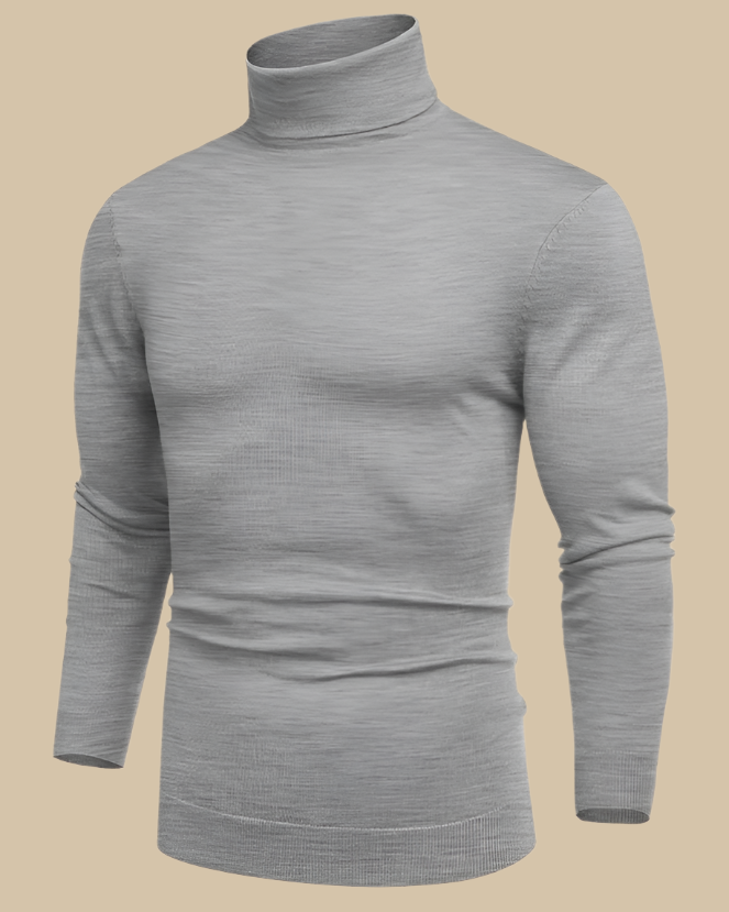 Men Viscose Slim Fit Turtleneck