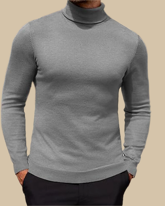 Men Viscose Slim Fit Turtleneck