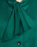 Seti Emerald Green Short Trench Coat - Women's Bell Sleeve Sustainable Jacket