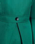 Seti Emerald Green Short Trench Coat - Women's Bell Sleeve Sustainable Jacket
