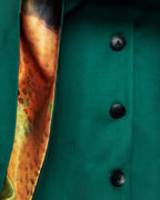 Seti Emerald Green Short Trench Coat - Women's Bell Sleeve Sustainable Jacket