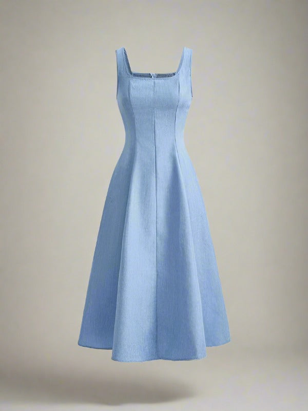 ADKN Alice A-Line Blue Casual Dress