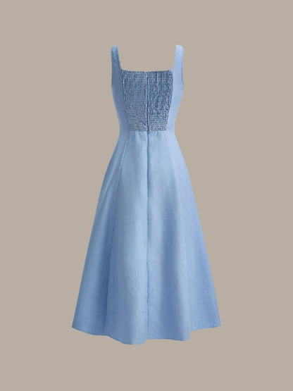 ADKN Alice A-Line Blue Casual Dress