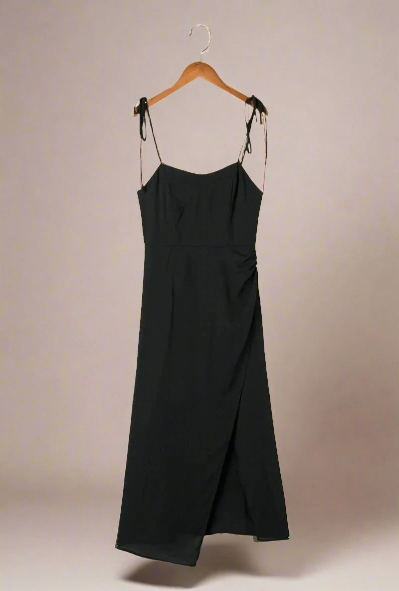 ADKN Ophelia Strappy Black Midi Dress