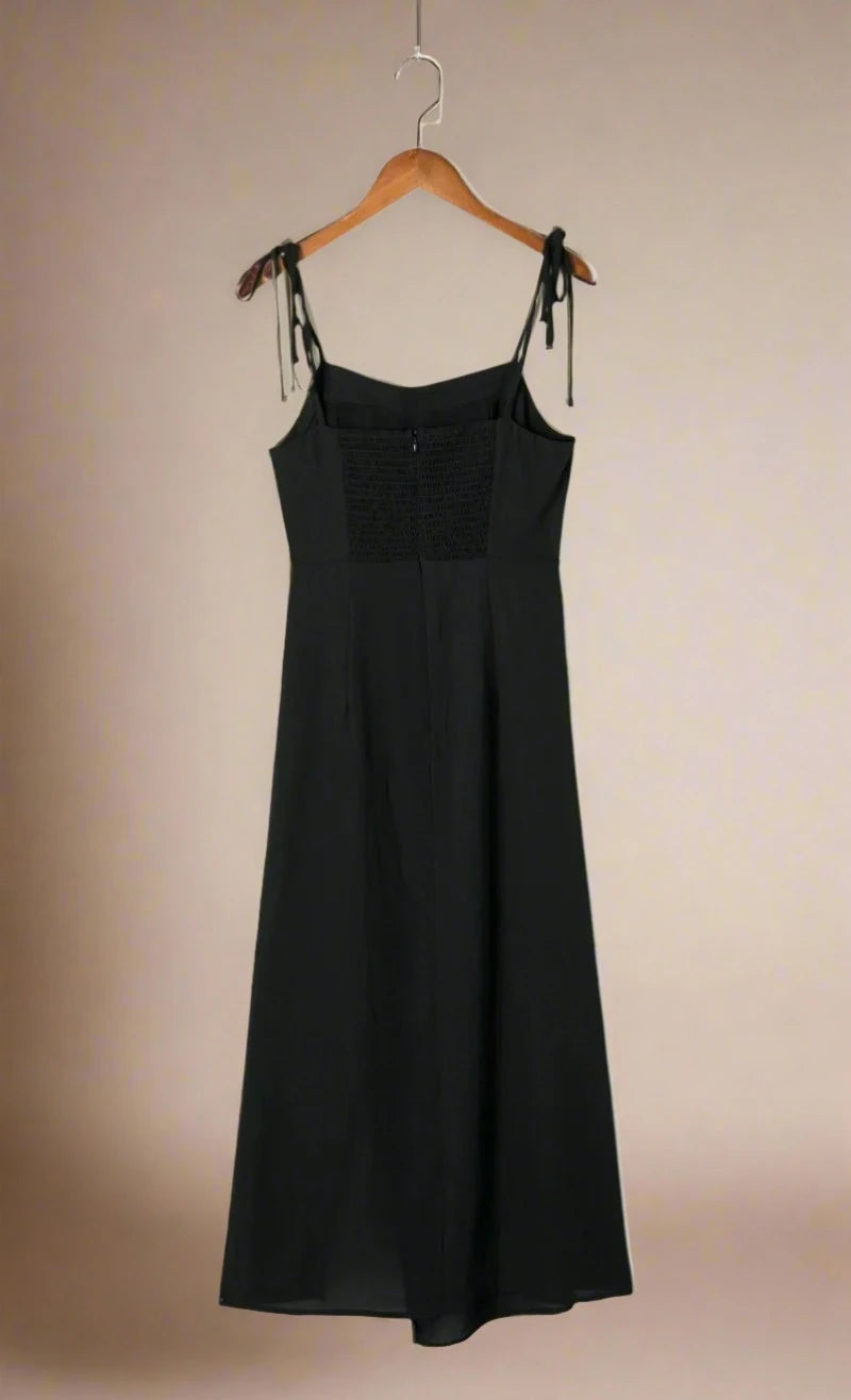 ADKN Ophelia Strappy Black Midi Dress