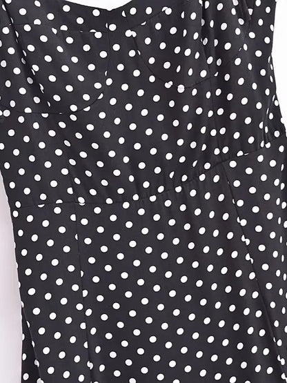 ADKN Lily Black-and-White Polka Dot Strappy Dress