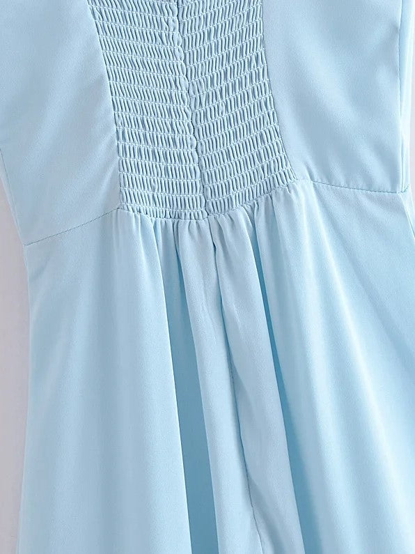 ADKN Lily Strappy Blue Midi Dress