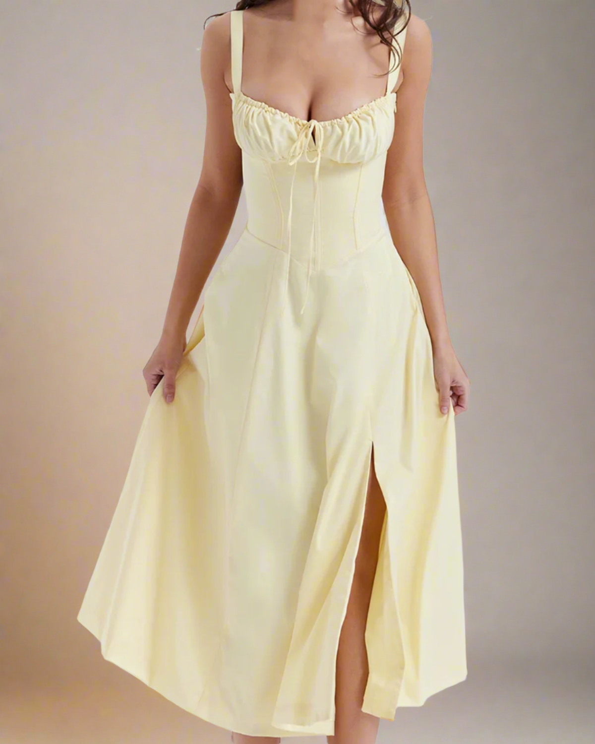 ADKN Heidi Yellow Milkmaid Sun Dress