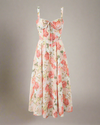 ADKN Heidi Peony Summer Floral Milkmaid Dress