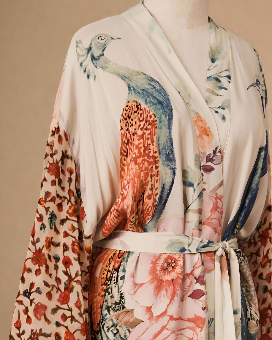 Kimono Dressing Gown with Exotic Print ADKN UK