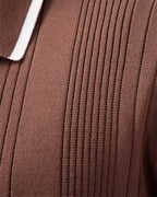 Orbis Ribbed Knit Polo – Earth Terracotta