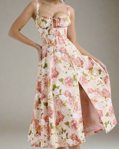 ADKN Heidi Peony Summer Floral Milkmaid Dress