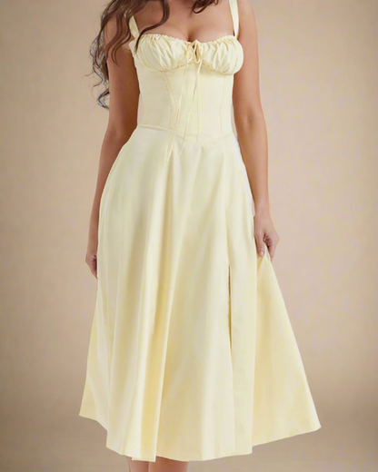 ADKN Heidi Yellow Milkmaid Sun Dress