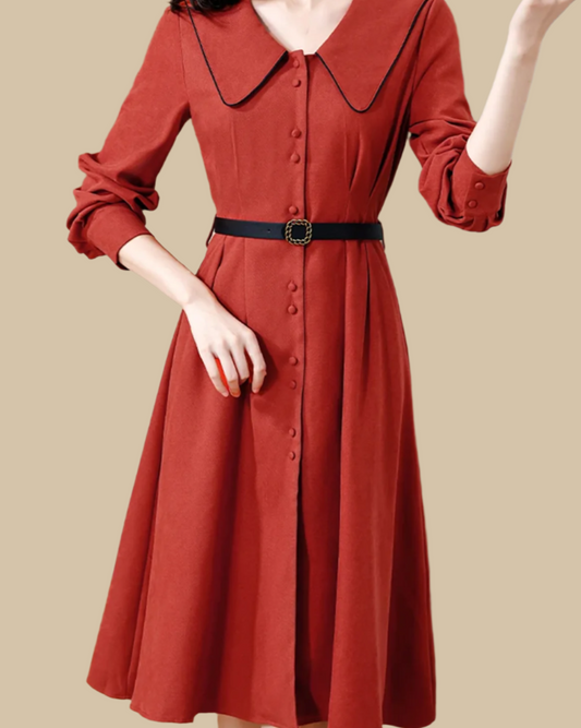 Penelope Vintage-Inspired Midi Dress