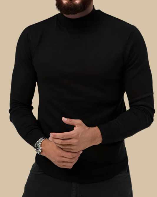 Men Viscose Slim Fit Turtleneck