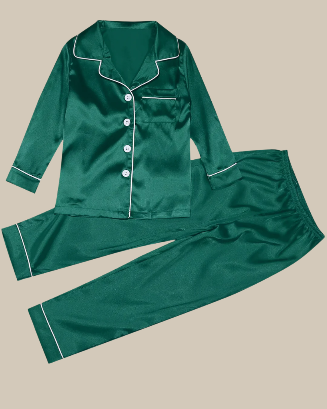 Women Satin Button Up Classic Pyjamas