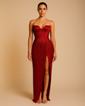 Scarlett Gown - Strapless Red Formal Dress